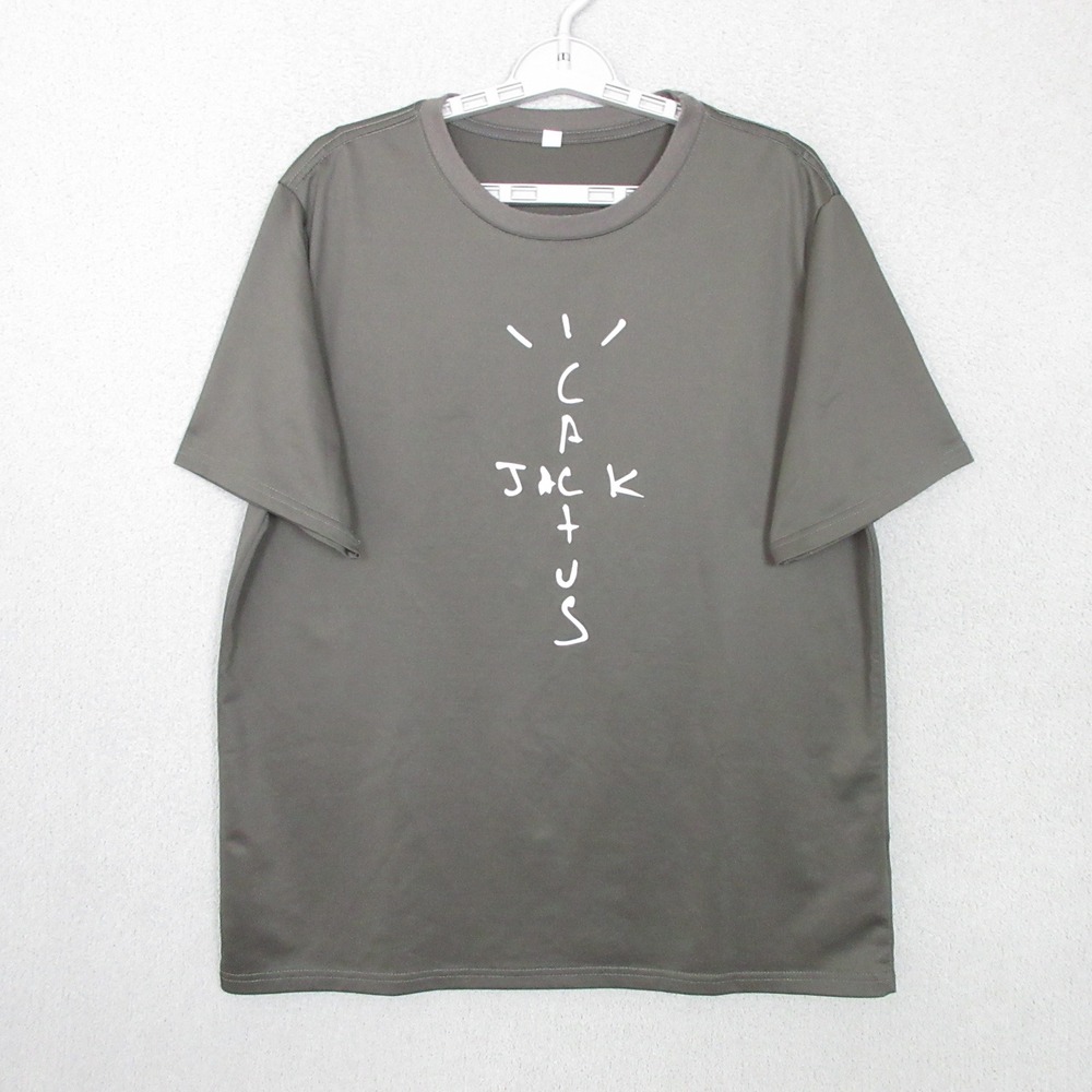 Cactus Jack Mens Graphic T-Shirt Gray Short Sleeve Crew Neck Polyester Large